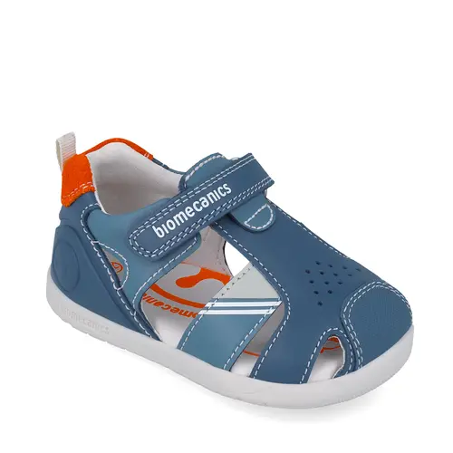 Sandale Biomecanics  baieti, piele naturala, talpa flexibila, protectie degete, Biomecanics wider, albastru- 252169-A556-26-Biomecanics