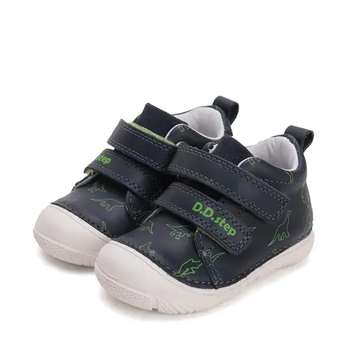 Pantofi baieti, piele naturala, talpa flexibila, bleumarin, dinozauri, D.D. Step- S082-51705-25-D.D. Step Pantofi baieti, piele naturala, talpa flexibila, bleumarin, dinozauri, D.D. Step- S082-51705-25-D.D. Step