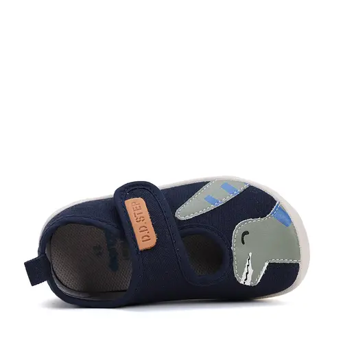 Pantofi copii de interior, barefoot, material textil, decupati, talpa flexibila, negru, D.D Step- C086-51628AM-31-D.D. Step