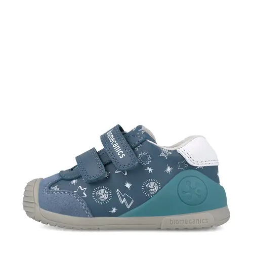 Pantofi Biomecanics copii, piele naturala, Biogateo Casual, bleumarin print- 252115-A556-21-Biomecanics