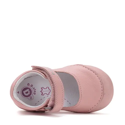 Pantofi D.D.Step, fete, piele naturala, decupati, primii pași, roz- H066-51758-25-D.D. Step Pantofi D.D.Step, fete, piele naturala, decupati, primii pași, roz- H066-51758-25-D.D. Step