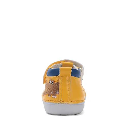 Pantofi D.D.Step, primii pasi, din piele naturala, decupati, primii pași, galben, crocodil- H066-51978-25-D.D. Step