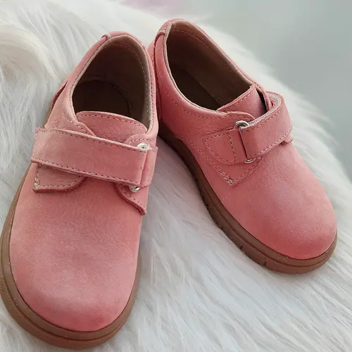 Pantofi din piele naturala, talpa flexibila, roz, Venus- RO-402-2-25-By Pebebe