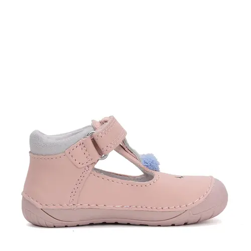 Pantofi fete, piele naturala, barefoot, decupati, roz, inghetata, D.D. Step- H070-51968-25-D.D. Step