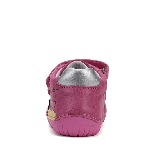 Pantofi fete, piele naturala, barefoot, primii pași, flori, roz inchis, D.D. Step- S070-51253-25-D.D. Step Pantofi fete, piele naturala, barefoot, primii pași, flori, roz inchis, D.D. Step- S070-51253-25-D.D. Step