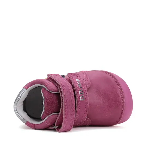 Pantofi fete, piele naturala, barefoot, primii pași, flori, roz inchis, D.D. Step- S070-51253-25-D.D. Step Pantofi fete, piele naturala, barefoot, primii pași, flori, roz inchis, D.D. Step- S070-51253-25-D.D. Step