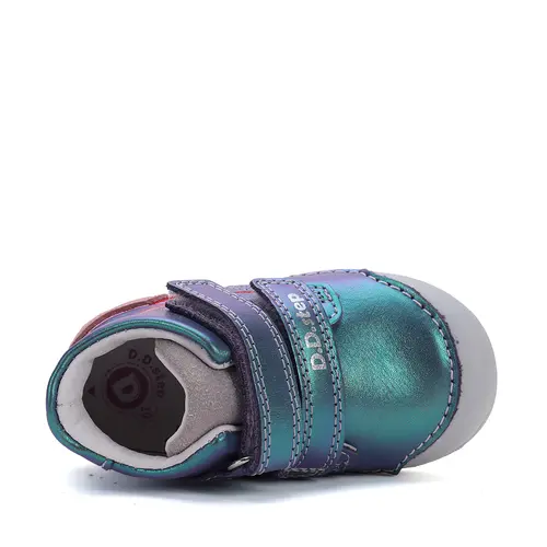 Pantofi fete, piele naturala, primii pasi, lavanda metalic, catel, D.D. Step- S066-51160A-25-D.D. Step