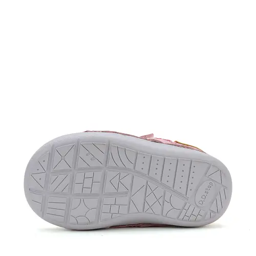 Pantofi fete, piele naturala, primii pasi, roz perlat, catel, D.D. Step- S066-51160-25-D.D. Step