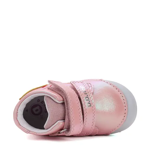 Pantofi fete, piele naturala, primii pasi, roz perlat, catel, D.D. Step- S066-51160-25-D.D. Step