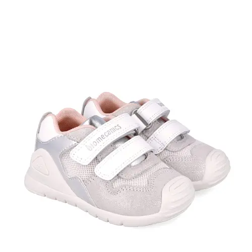 Pantofi Biomecanics fete, piele naturala si material textil, Biogateo Casual, Alb- 252120-C313-24-Biomecanics