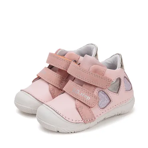 Pantofi fete, piele naturala, talpa flexibila, roz, inimioare, D.D. Step- S082-51834A-25-D.D. Step Pantofi fete, piele naturala, talpa flexibila, roz, inimioare, D.D. Step- S082-51834A-25-D.D. Step