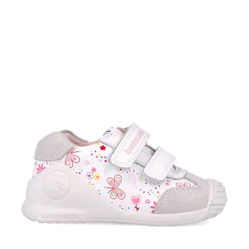 Pantofi Biomecanics fete, primii pasi, piele naturala, Biogateo Casual, alb- 252100-B050-25-Biomecanics
