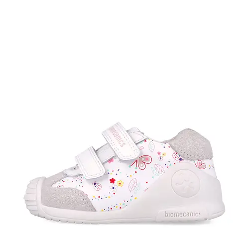 Pantofi Biomecanics fete, primii pasi, piele naturala, Biogateo Casual, alb- 252100-B050-25-Biomecanics