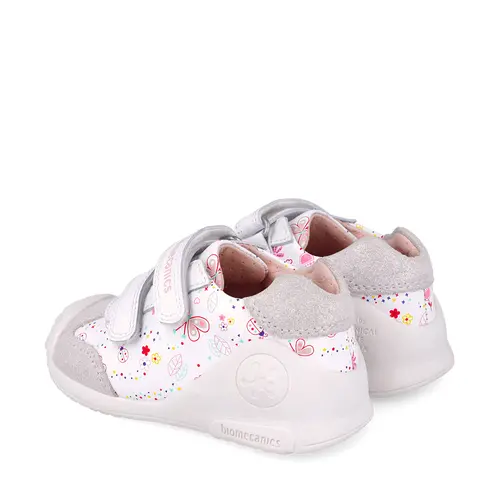 Pantofi Biomecanics fete, primii pasi, piele naturala, Biogateo Casual, alb- 252100-B050-25-Biomecanics