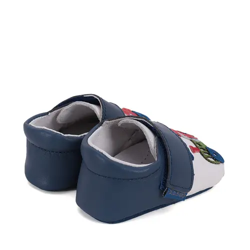 Pantofi primii pasi, interior, piele naturala, alb bleumarin, tractor, D.D. Step- K1596-51916-22/23-D.D. Step