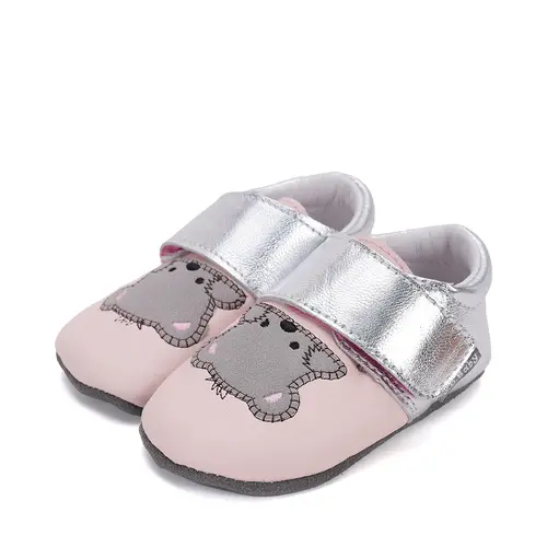 Pantofi primii pasi, interior, piele naturala, roz deschis, ursulet, D.D. Step- K1596-51394-22/23-D.D. Step