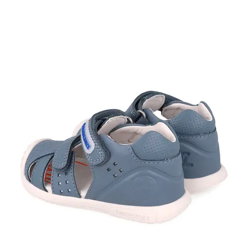 Sandale Biomecanics baieti, piele naturala, talpa flexibila, protectie degete, Biogateo Casual, albastru- 252124-A631-21-Biomecanics