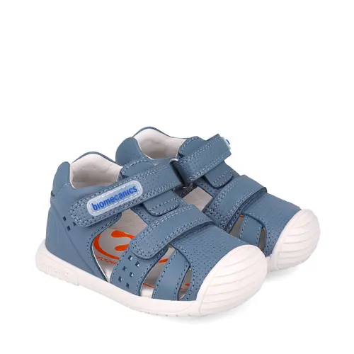 Sandale Biomecanics baieti, piele naturala, talpa flexibila, protectie degete, Biogateo Casual, albastru- 252124-A631-21-Biomecanics