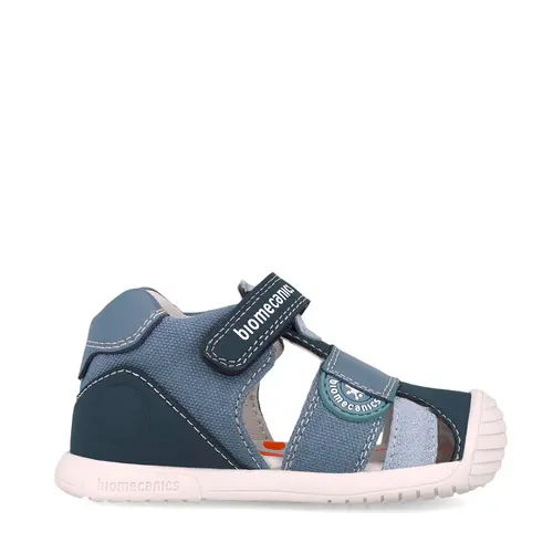 Sandale Biomecanics baieti, talpa flexibila, protectie degete, Biogateo Casual, albastru- 252127-A631-25-Biomecanics