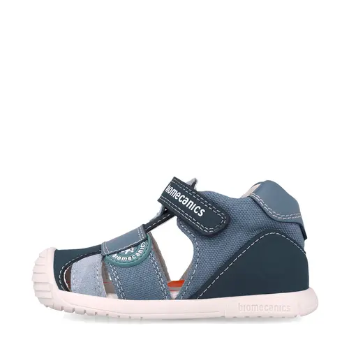 Sandale Biomecanics baieti, talpa flexibila, protectie degete, Biogateo Casual, albastru- 252127-A631-25-Biomecanics