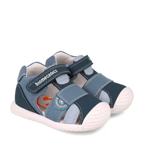 Sandale Biomecanics baieti, talpa flexibila, protectie degete, Biogateo Casual, albastru- 252127-A631-25-Biomecanics