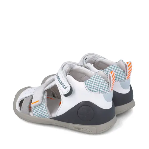 Sandale Biomecanics baieti, piele naturala, talpa flexibila, protectie degete, Biomecanics Biogateo Casual, kaki- 252117-C050-21-Biomecanics