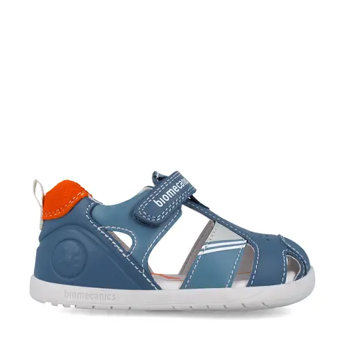 Sandale Biomecanics  baieti, piele naturala, talpa flexibila, protectie degete, Biomecanics wider, albastru- 252169-A556-26-Biomecanics