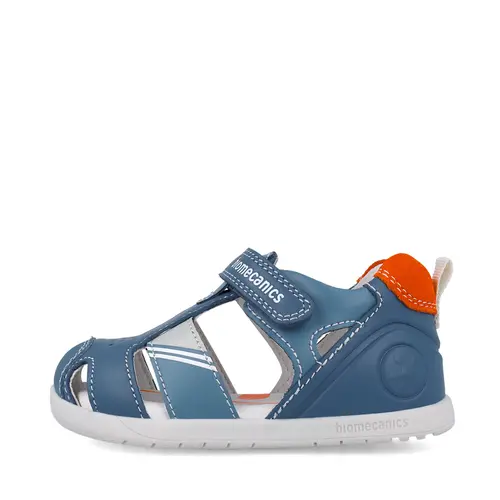 Sandale Biomecanics  baieti, piele naturala, talpa flexibila, protectie degete, Biomecanics wider, albastru- 252169-A556-26-Biomecanics