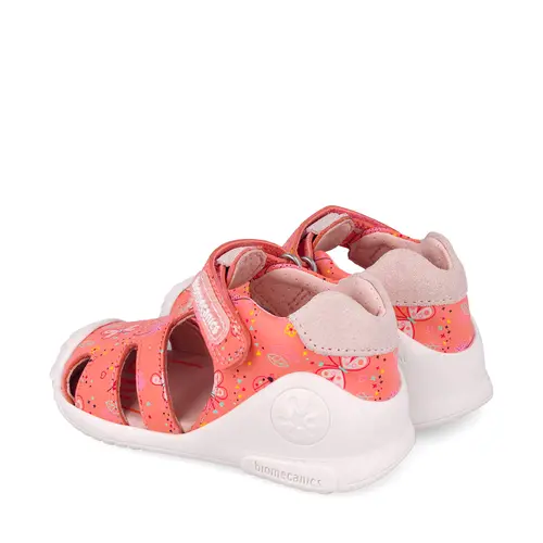 Sandale Biomecanics fete, piele naturala, talpa flexibila, protectie degete, Biogate Casual, roz- 252101-A833-19-Biomecanics