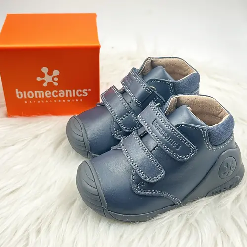 Ghete Biomecanics Baieti, piele naturala, primii pași, sustinere calcai, BioGateo, culoare bleumarin- 251133-A183-25-Biomecanics
