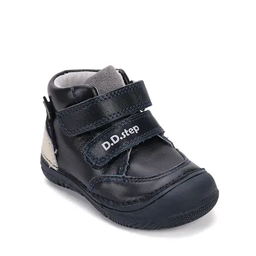 Ghete D.D Step baieti, piele naturala, captuseala din piele, bleumarin- S082-52202-25-D.D. Step