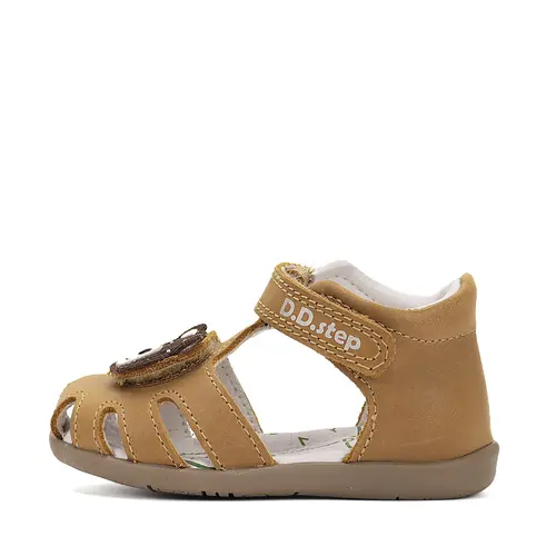 Sandale D.D. Step Copii, piele naturala, talpa flexibila, maro, ursulet- G075-51284A-24-D.D. Step