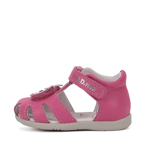 Sandale D.D. Step Copii, piele naturala, talpa flexibila, roz, ursulet- G075-51284E-24-D.D. Step