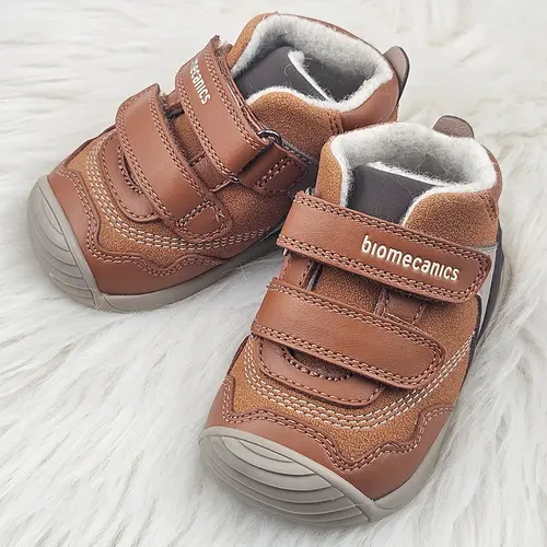 Ghete Baieti Biomecanics, piele naturala, primii pași, captuseala lana naturala, BioGateo, culoare maro - 251125-C087FB-25-