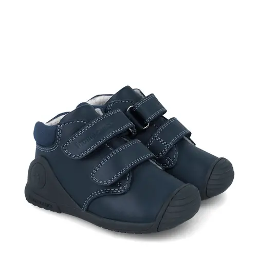 Ghete Biomecanics Baieti, piele naturala, primii pași, captuseala lana naturala, BioGateo, culoare bleumarin - 251133-A183FB-25-
