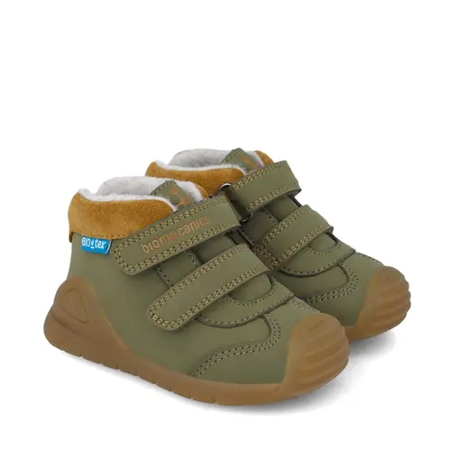 Ghete Biomecanics Baieti, piele naturala, primii pași, captuseala lana naturala, BioGateo, culoare khaki - 251134-B801FB-25-