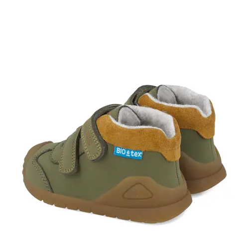 Ghete Biomecanics Baieti, piele naturala, primii pași, captuseala lana naturala, BioGateo, culoare khaki - 251134-B801FB-25-