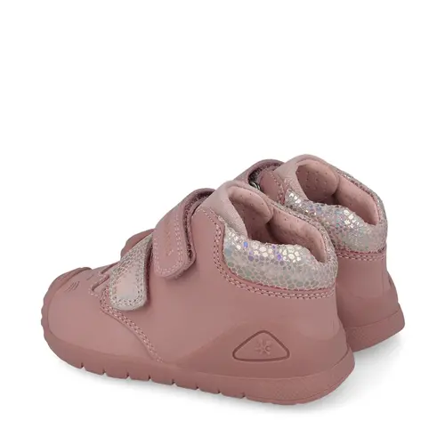 Ghete Biomecanics Fete, piele naturala, primii pași, sustinere calcai, BioGateo, culoare roz inchis, pisica - 251109-B159-25-