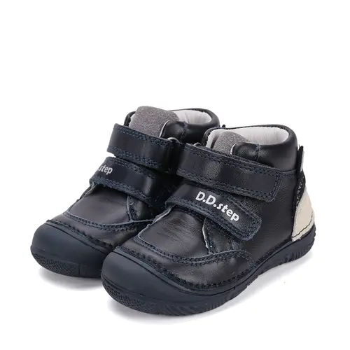 Ghete D.D Step baieti, piele naturala, captuseala din piele, bleumarin - S082-52202-25-