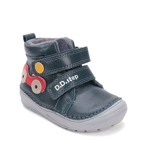 Ghete D.D Step Baieti, piele naturala, talpa flexibila, captuseala textila, bleumarin, masinuta - S071-52771-25-