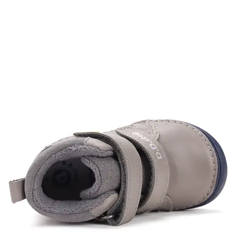 Ghete D.D Step Baieti, piele naturala, talpa flexibila, captuseala textila, gri, masinuta - S071-52771BM-31-
