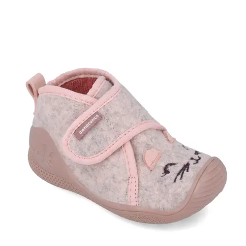 Pantofi Biomecanics fete, material textil, sustinere calcai, Biohome, roz cu pisica- 251141-B032-24-