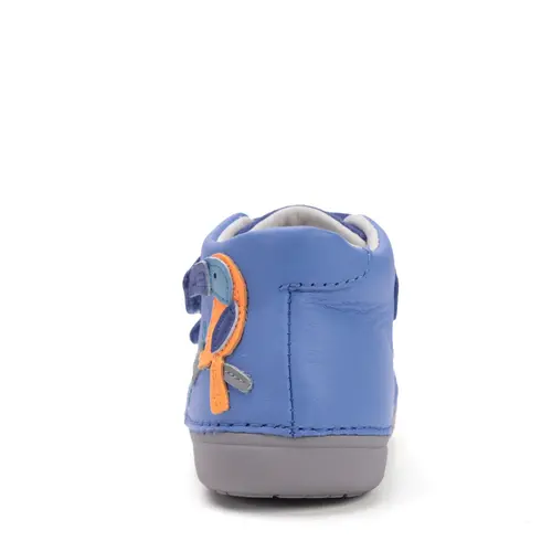 Pantofi D.D. Step baieti, piele naturala, primii pasi, talpa felxibila, albastru, papagal- S066-52304B-25-