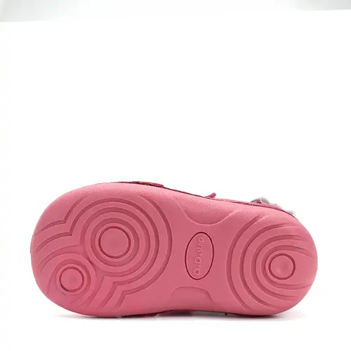 Pantofi D.D. Step fete, primii pasi, piele naturala, talpa flexibila, fuchsia, pisica- S015-52412A-24-