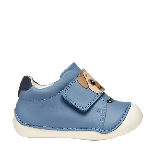 Pantofi primii pasi Geox, piele naturala, talpa flexibila, Tutim albastru- B3539C-00085-C4128-22-GEOX