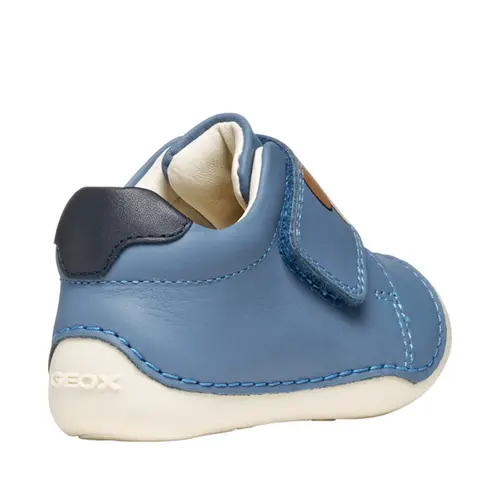 Pantofi primii pasi Geox, piele naturala, talpa flexibila, Tutim albastru- B3539C-00085-C4128-22-GEOX