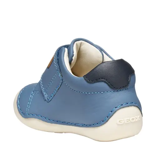 Pantofi primii pasi Geox, piele naturala, talpa flexibila, Tutim albastru- B3539C-00085-C4128-22-GEOX