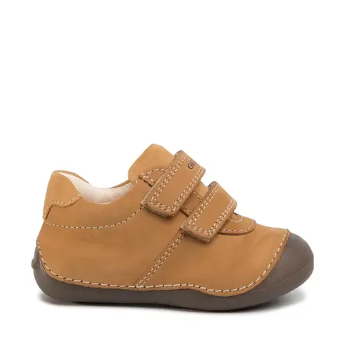 Pantofi primii pasi Geox, piele naturala, talpa flexibila, Tutim maro cognac- B9439A-00032-C5046-23-GEOX
