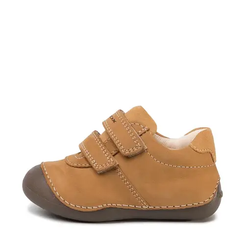 Pantofi primii pasi Geox, piele naturala, talpa flexibila, Tutim maro cognac- B9439A-00032-C5046-23-GEOX