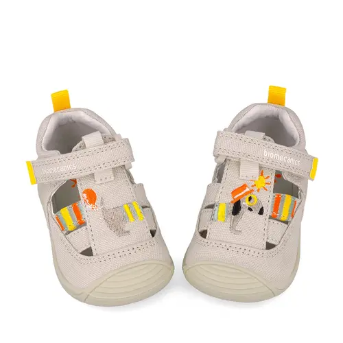 Sandale baieti, material textil, talpa flexibila, protectie degete, Biogateo Canvas, catel, bej, Biomecanics- 252178-B103-23-Biomecanics
